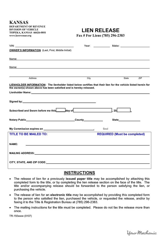 lien release form