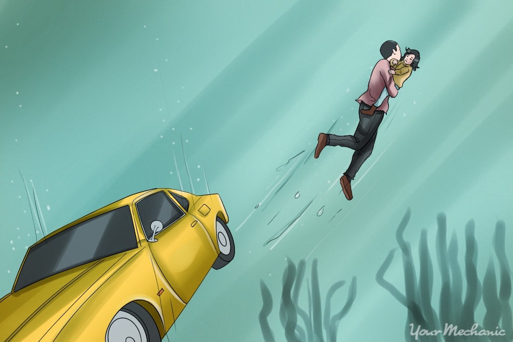 人抱子游出车