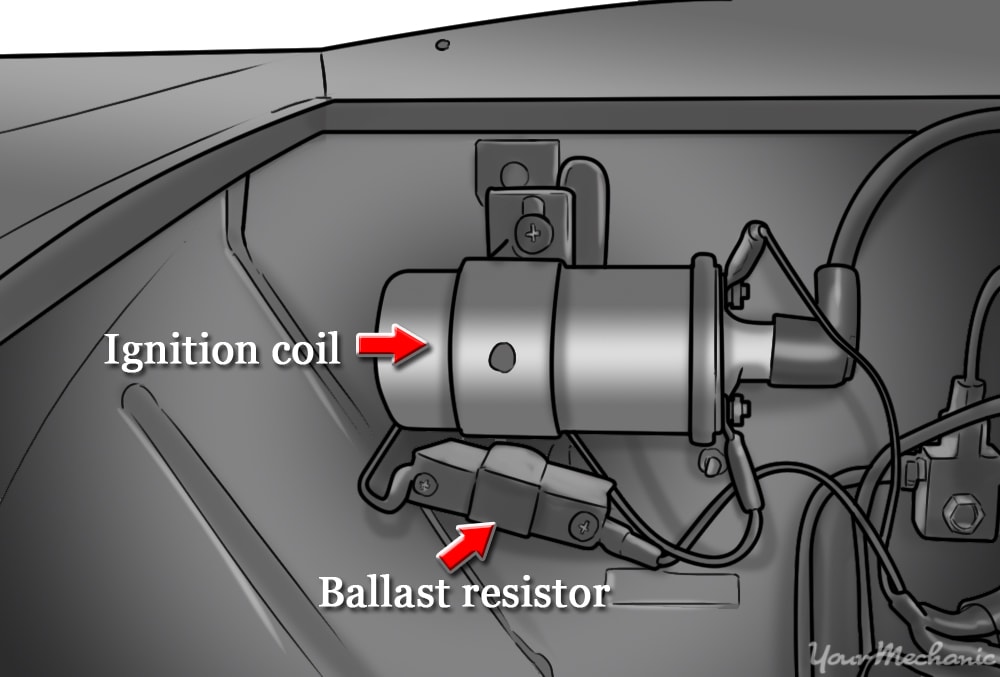 ballast resistor mounted to engine compartment