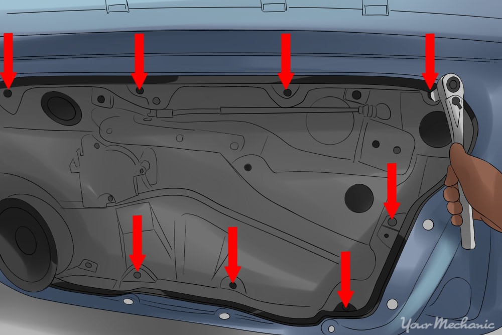 arrows pointing at where window mounts that need to be removed