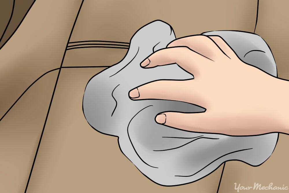 wiping cloth on back seat