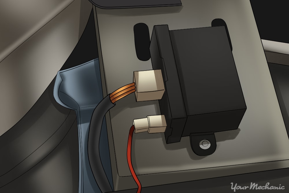 powertrain control module mounted to a vehicle