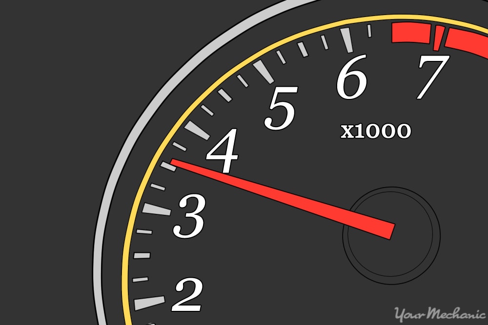 black and red tachometer