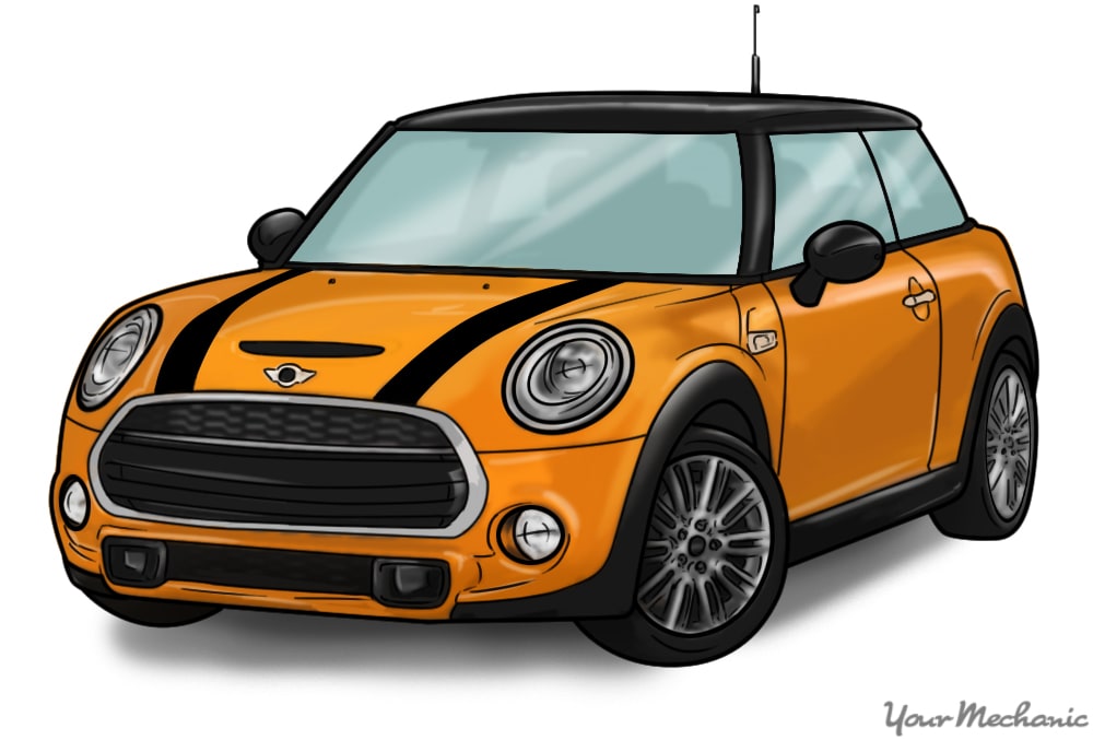 orange mini cooper