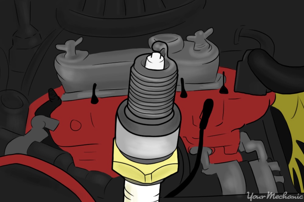 spark plug in a classic car