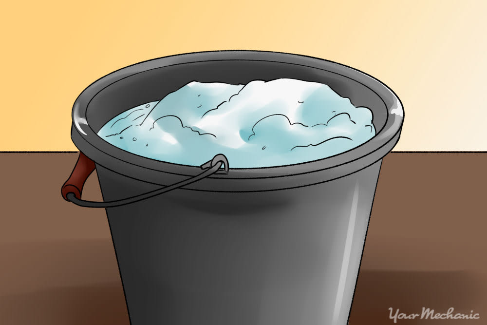 soapy water in a bucket