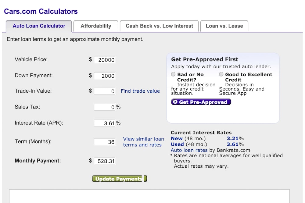 auto loan calculator