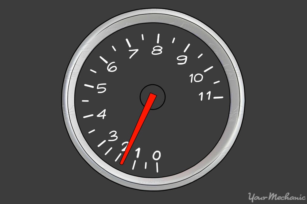 tachometer showing engine rev