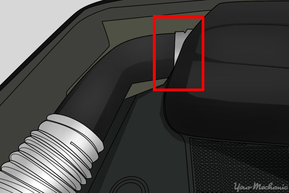 air intake clamp located on the engine side