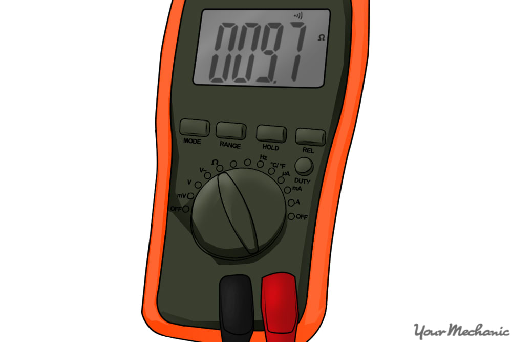 picture of multimeter indicating resistance value