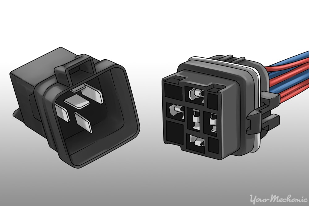 relay and pigtail with push type connector