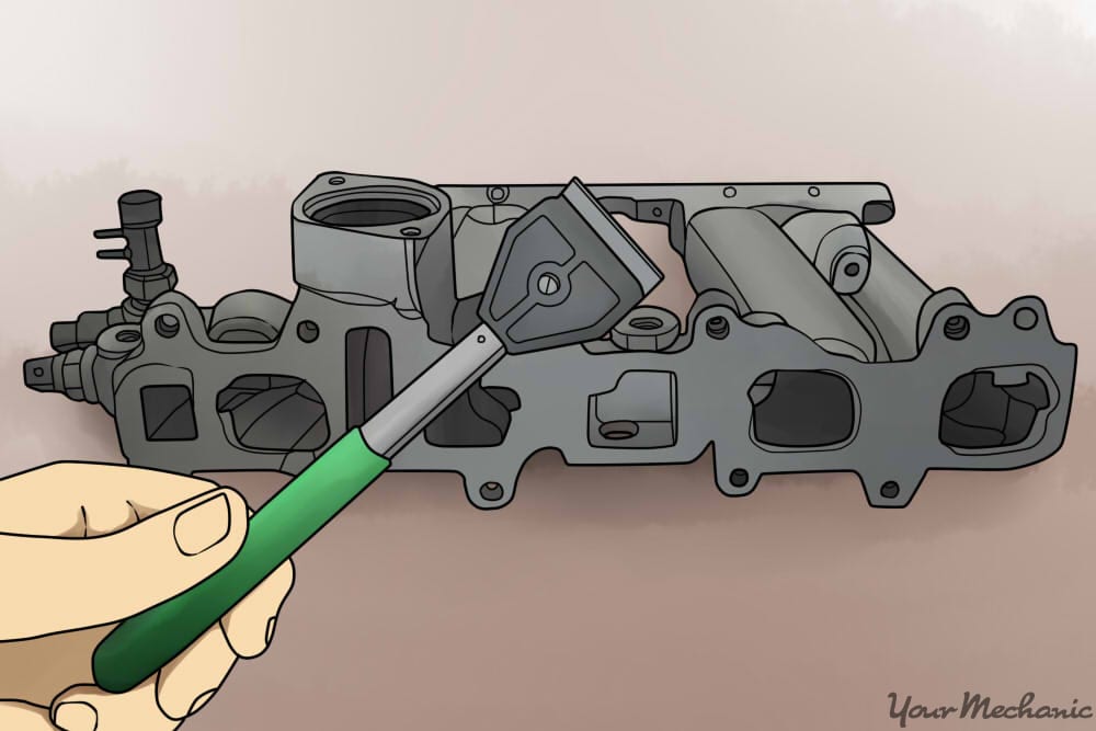 cleaning the gasket surfaces with a scraper