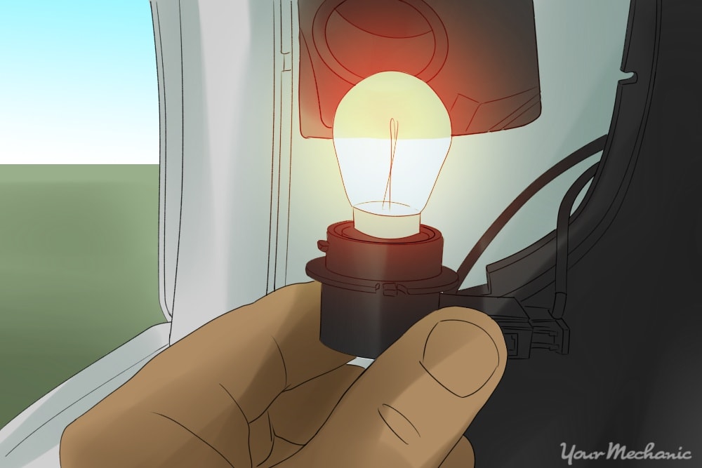bulb in socket that is illuminated