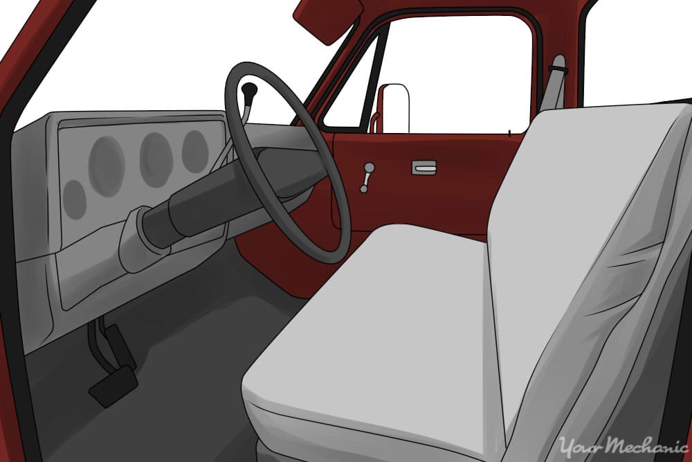 bench seat in a pickup truck