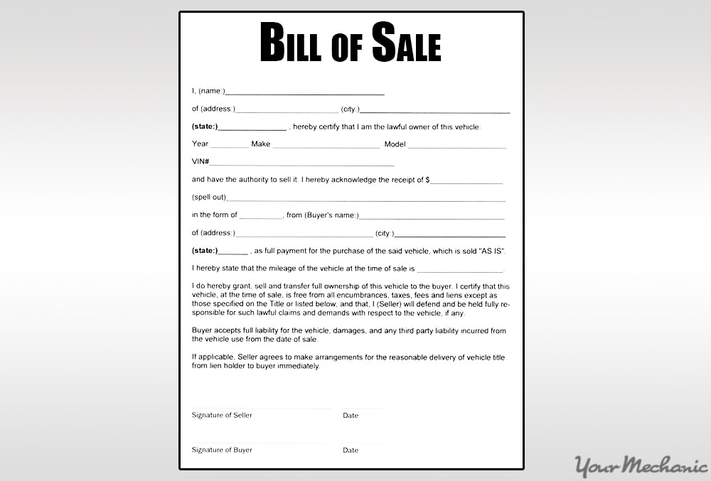 sample bill of same document