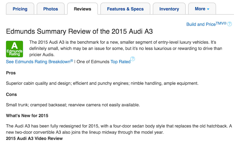 edmunds review of audi a3