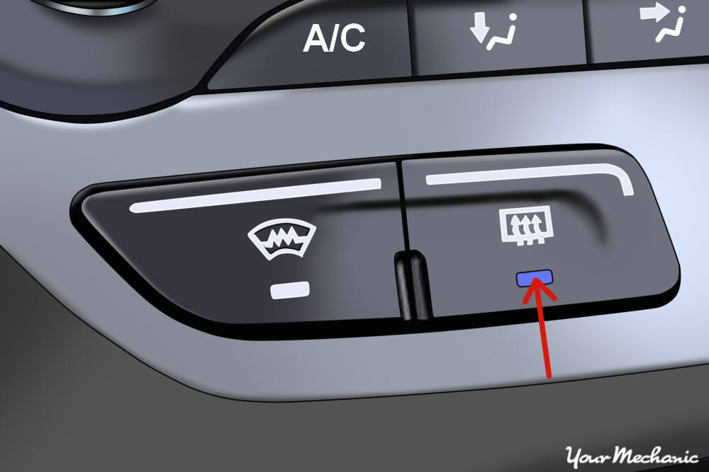 arrow indicating heater control