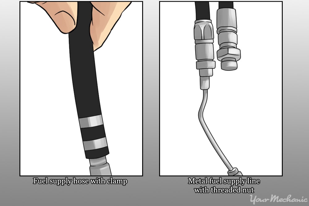 carburetor example of rubber fuel supply hose with clamp