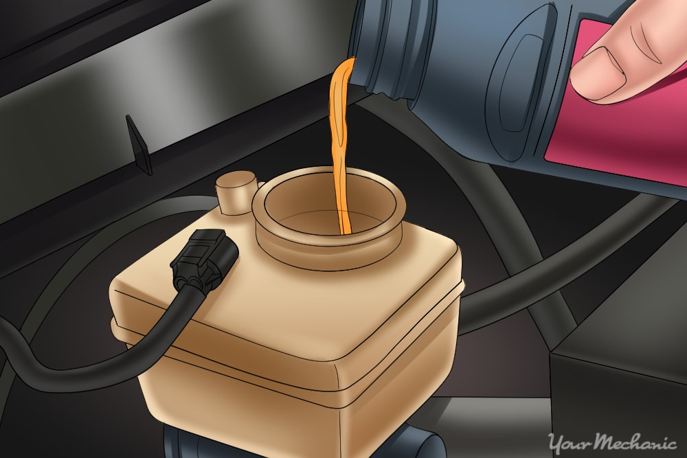 filling up master cylinder with brake fluid