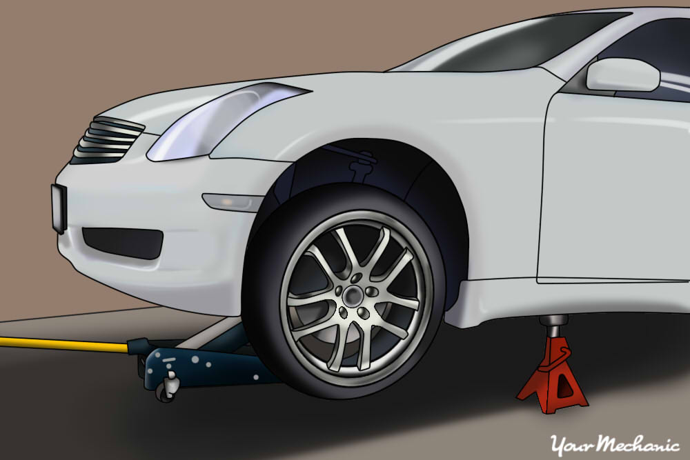 jack stands placed under vehicle