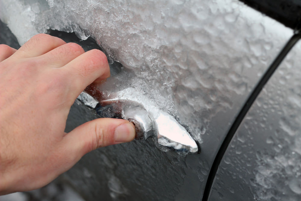 Frozen car door lock