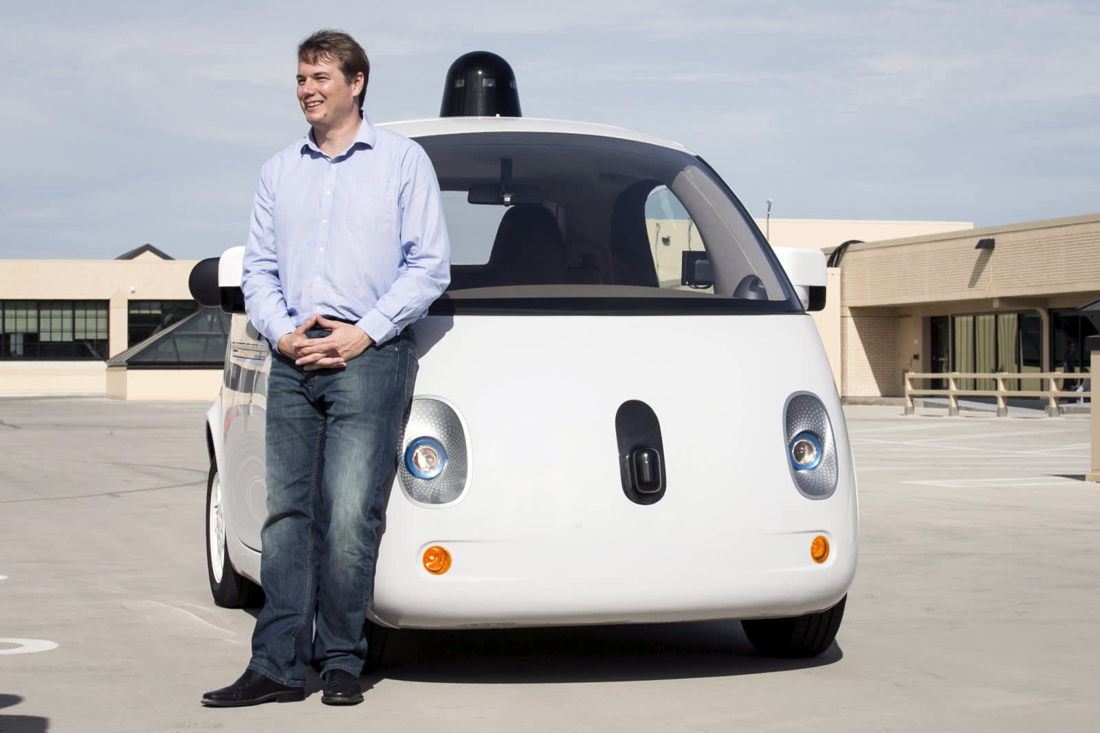 Chris Urmson with Google self driving car