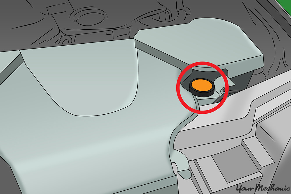 location of radiator cap circled in red