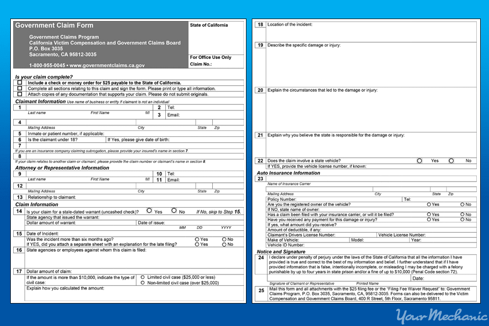 example of damage claim