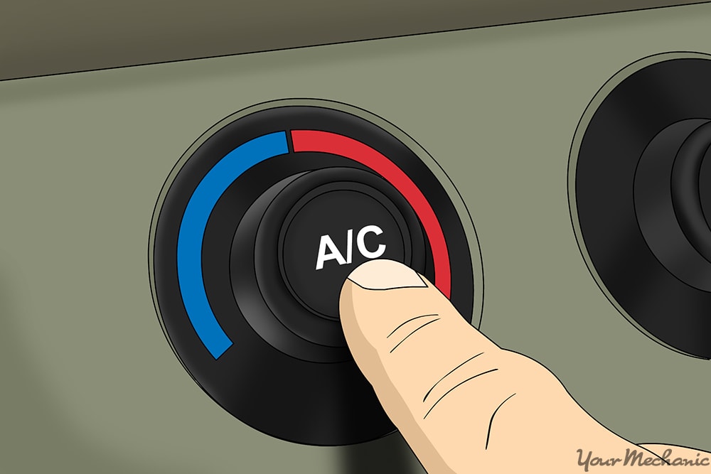 close up of person turning on their air conditioning