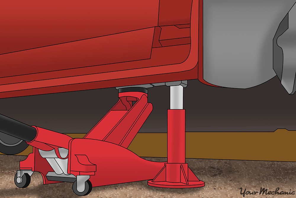 jack stands placed under vehicle