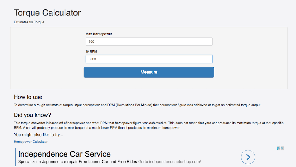 torque calculator