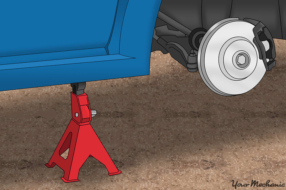 jack stands placed under vehicle