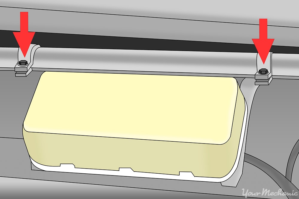 diagram of bolts to be reinstalled to replace the passenger air bag