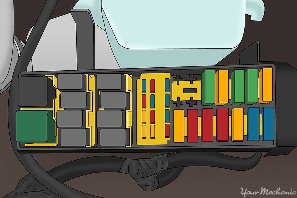 example of fuse box under hood with door lock relay