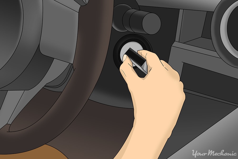 turning key in ignition