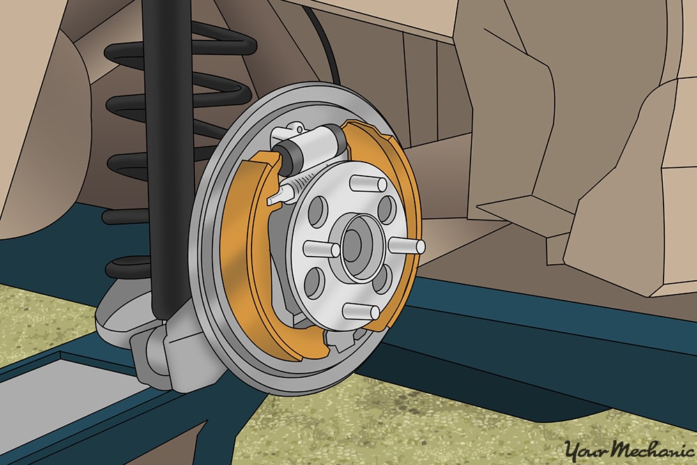Mercedes parking shop brake shoe replacement