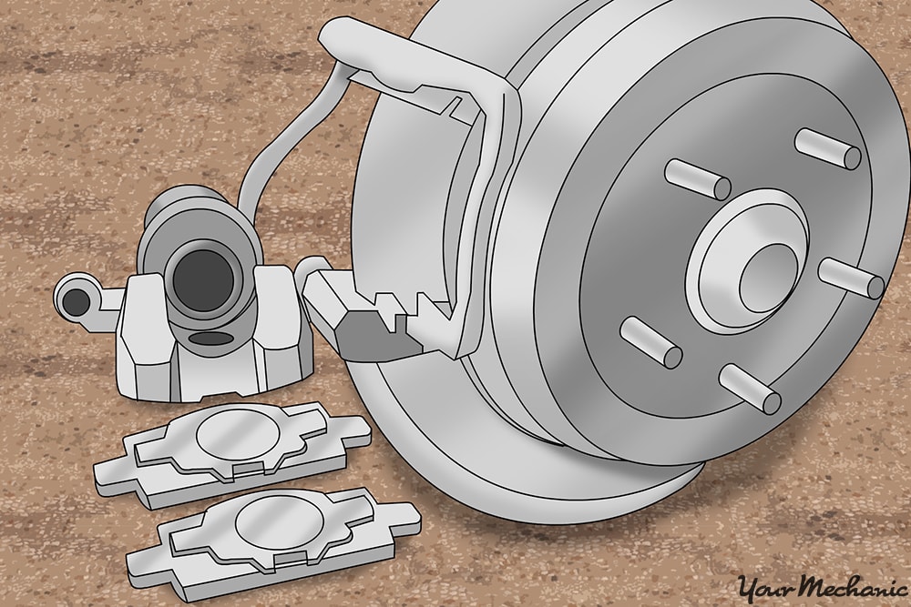 non integrated rear parking brake assembly with a caliper removed