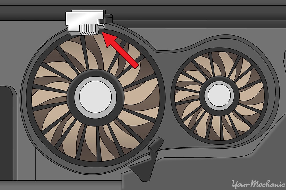 new fan control module shown on the radiator assembly