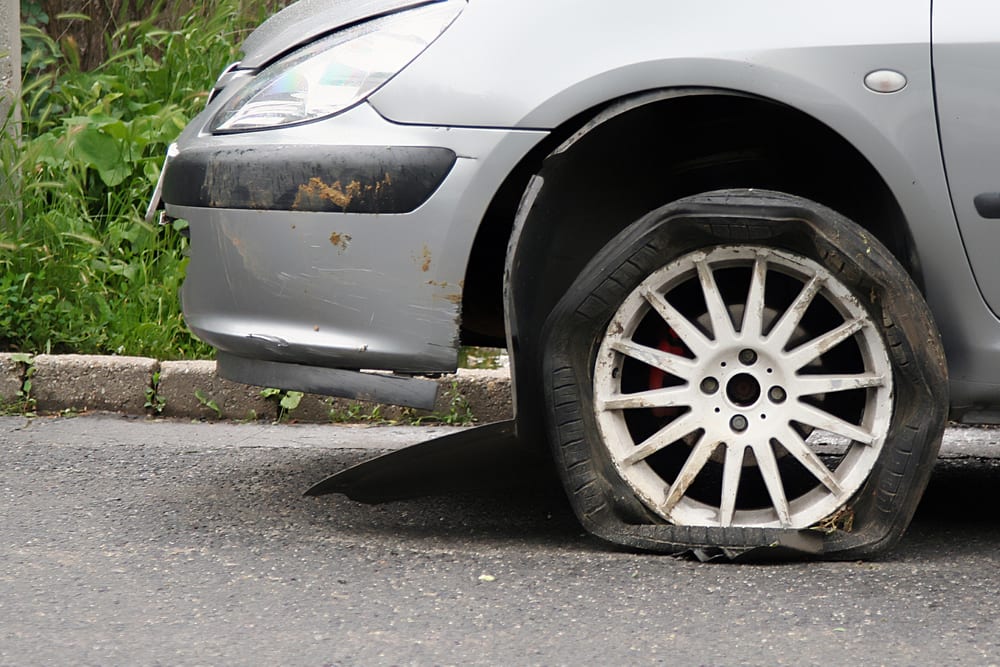 blown out tire