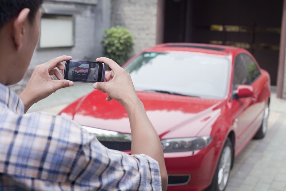 Photographing car with phone