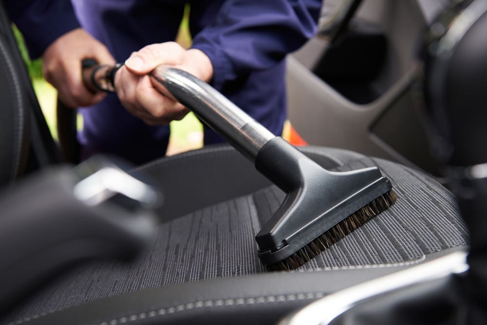 car being vacuumed