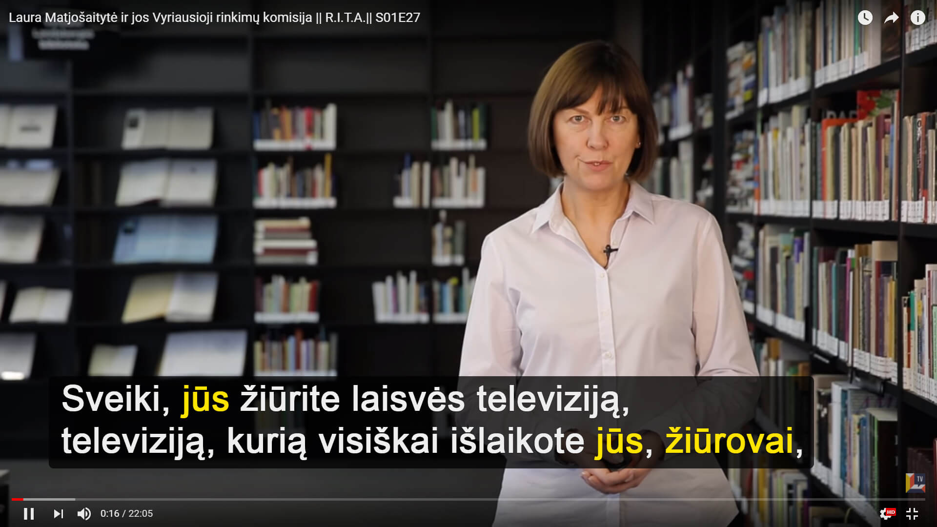 Rita laidoje R.I.T.A naudoja įvardį jūs pirmomis 30s