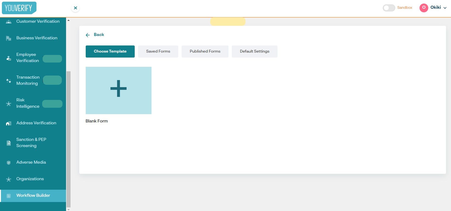 Youverify Workflow Builder Choose A Template