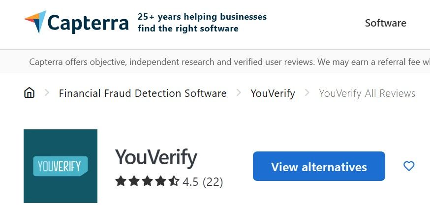  Youverify maintains a 4.5★ user satisfaction score on both Capterra and GetApp , reflecting strong market confidence in its AML, KYC, and onboarding automation feature.  Source: Capterra Youverify Reviews, accessed October 2025.