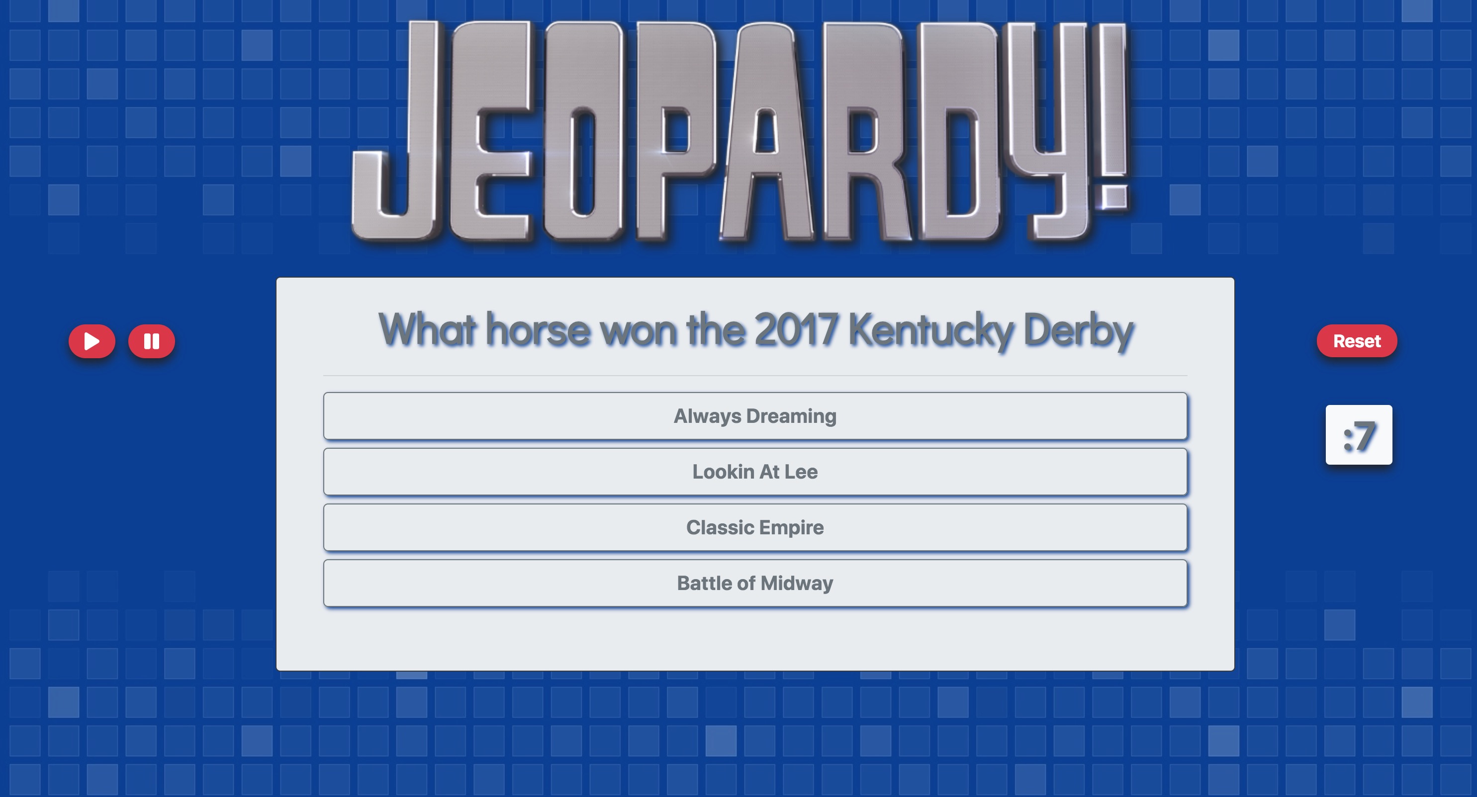 Jeopardy Web App