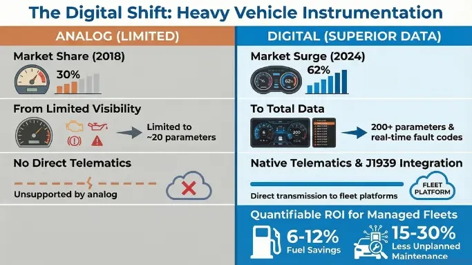 Analog vs Digital Instrument Clusters for Heavy Vehicles: A Practical Guide