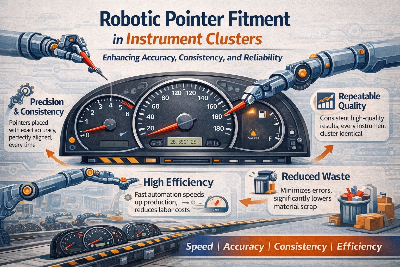 Robotic Pointer Fitment in Instrument Clusters