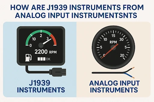 How are J1939 instruments different from analog input instruments