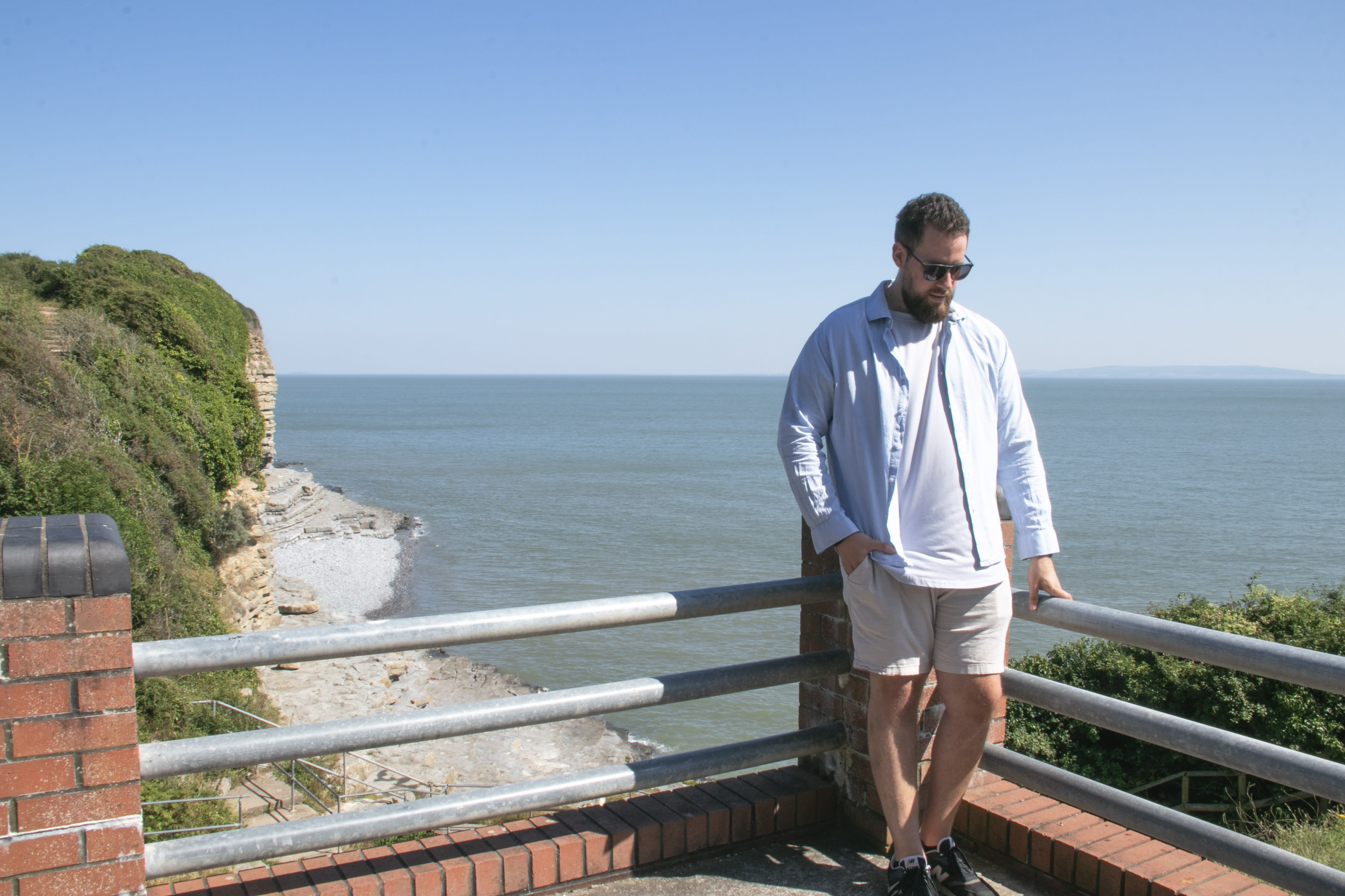 Jolian overlooking the coast in Barry