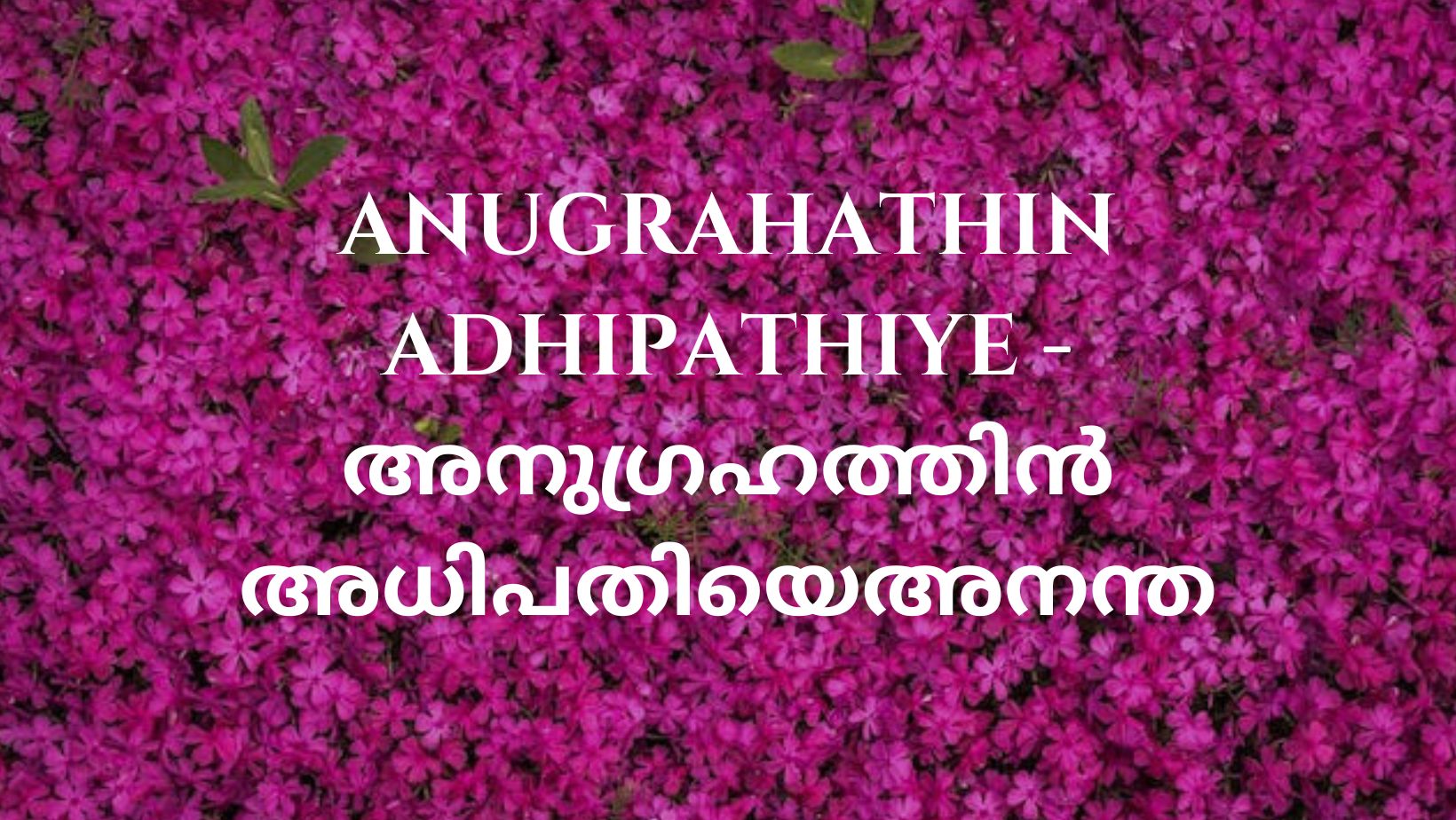 Anugrahathin Adhipathiye - thegospelwords.com
